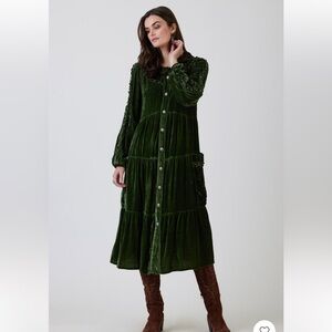 Double D Ranch Speaks with Elders velvet studded dress custom concho RTL $595 XS